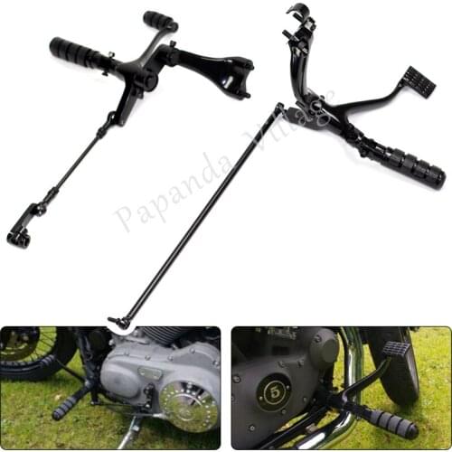 1Set Complete Kit Black Steel Custom Forward Controls Footpegs Shift Pegs Control Kit for Harley Sportster XL883 1200 2004-2013