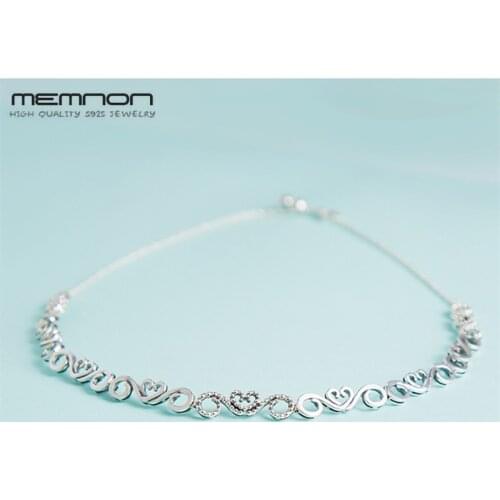 Memnon silver S925 heart Swirls Choker Necklace 925 sterling silver jewelry torques necklaces for women fashion fine jewelry
