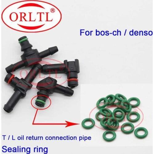 PIPE LEAK Oil return pipe joint Sealing ring Return Oil Backflow Joint Pipe T and L Type for isuzu Diesel Injector Plastic