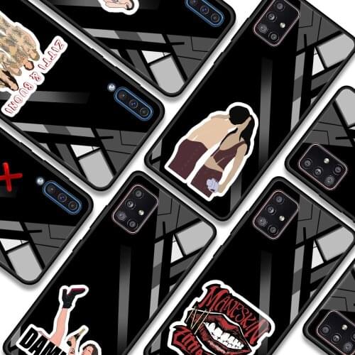 Maneskin Glass Case For Samsung A51 A21s A71 A12 A31 A52 A32 A41 A11 A72 A91 A81 A01 Transparen