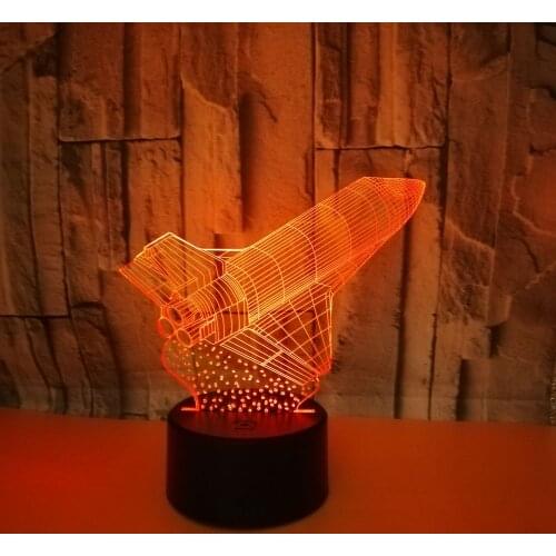 3D LED Night Light Touch Remote 7 Color Rocket USB Touch Remote Table Lamp for Boys Gift Bedroom Decorations