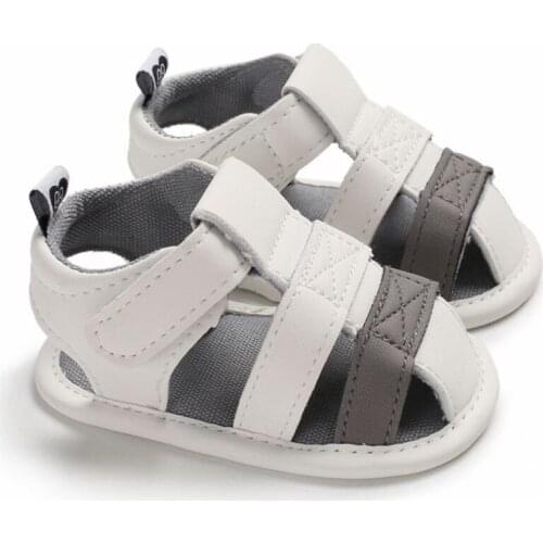 0-18 Months Newborn Baby Boy Shoes Spring Autumn Gray White Patchwork Baby Boy Soft Sole Shoes Infant Baby Sandals Dropshipping