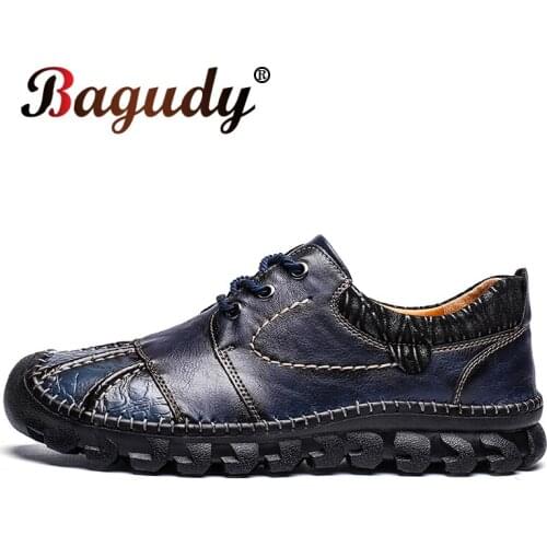 Comfortable Mens Casual Shoes Loafers Men Shoes Quality Split Leather Shoes Men Flats Fashion Moccasins Shoes Plus Size 39-48