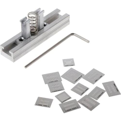 13pcs Universal Stencil Template BGA Reballing Holder Jig For DDR1 DDR2 DDR3