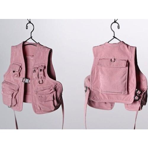 1/6 Female Male soldier clothing casual tool Workwear big pocket pink vest for 12 inch TBLeague Figure Body Jiaou dolls