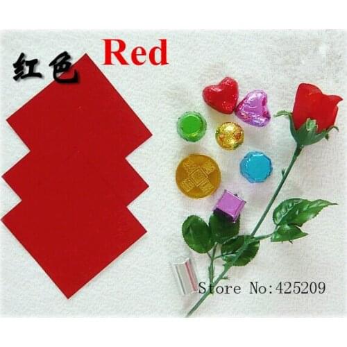 20*20cm 200pcs,Eight colors chocolate wrapping tin foil covered,chocolate, candy aluminum foil Embossing paper wholesale