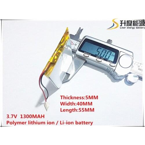 5pcs [SD] 3.7V,1300mAH,[504055] Polymer lithium ion / Li-ion battery for TOY,POWER BANK,GPS,mp3,mp4,cell phone,speaker