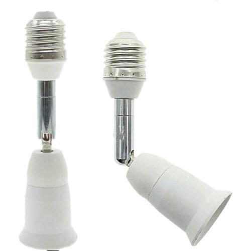 E27 Socket Extender Adapter, E27 to E27 Extension with Switch, Flexible Medium Light Bulb Socket Converter, 180 Degree Bendable