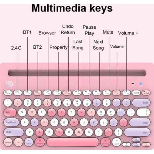 2.4G Mini Wireless Keyboard Bluetooth Keyboard For ipad Phone Tablet Dual Mode Bluetooth Keyboard Ergonomics Wireless Keypads