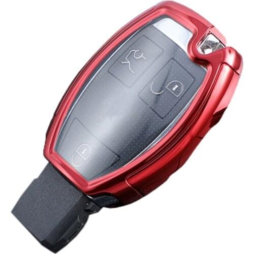 Car Key Case Cover PC+TPU Key Fob Shell Holder Protector Keychain Bag for Benz A C E R M Class CLA GLA Class W203 W210