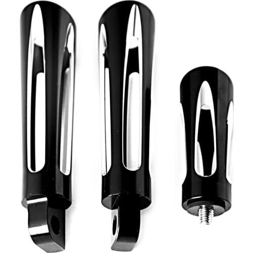 Black Shallow Cut Foot Pegs&Shift Peg For Harley Touring Dyna Softail Sportster XL 883 1200 Models