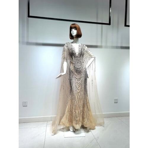 Shalimar Zhang Brida Black Gowns Fashion Ladies Eveningdress Luxury Opera Cape Party Dress For Women Party Formal Sexy