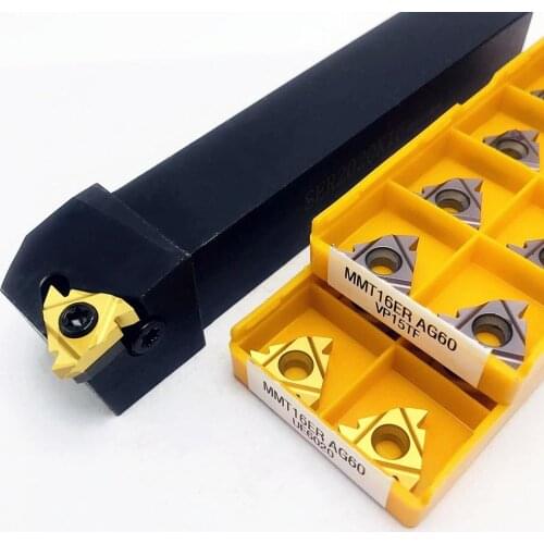 External thread turning tool holder SER 1212H16 SER1616H16 SER2020K16 SER2525M16 + 10PCS carbide insert MMT16ER lathe parts tool