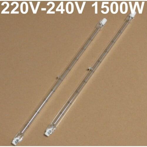 2Pcs 1500W Halogen J-Type 220-240V 1500W 254mm Linear T3 R7S Quartz Lamp Yellow