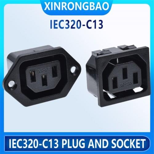 IEC320-C13 female industrial plug and socket electrical snap connector power cabinet wall socket 10Asnap in type iec 320 power