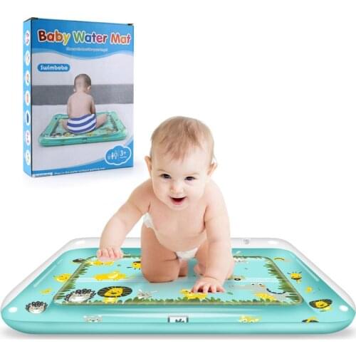 Tummy Time Play Mat Inflatable Baby Water Mat Infant Baby Mat Fun Activity Play Toddlers Toys for 3-12 Months