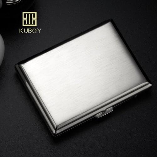 KC1-01 Super male metal cigarette case stainless steel portable cigarette storage box bin for 20 normal cigarettes holders
