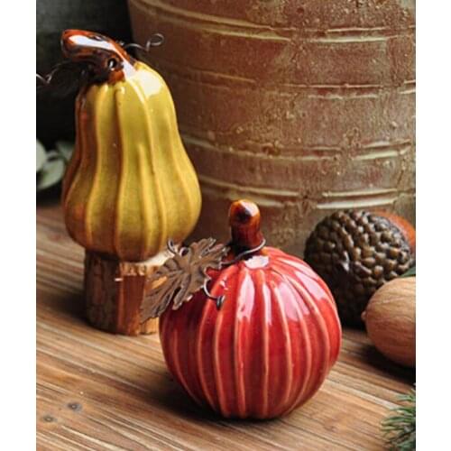 Country Lovely country painting Ceramic pumpkins Scene layout garden courtyard Gardening Halloween Decorate a gift