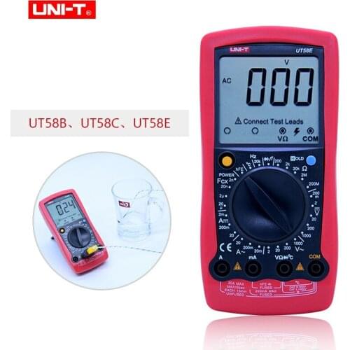 UNI-T UT58E Ammeter Multitester DMM Digital Multimeters DC/AC Voltage Current Resistance Capacitance Tester Data