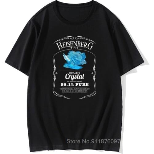 Heisenberg Blue 99.1% Pure T Shirts Mens Premium Cotton Vintage Tshirts O Neck Breaking Bad Meth Tee Shirt Costume Camisas