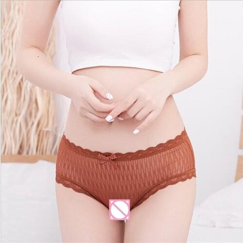 New Low Waist Mesh Underwear for Women Breathable Traceless Breifs