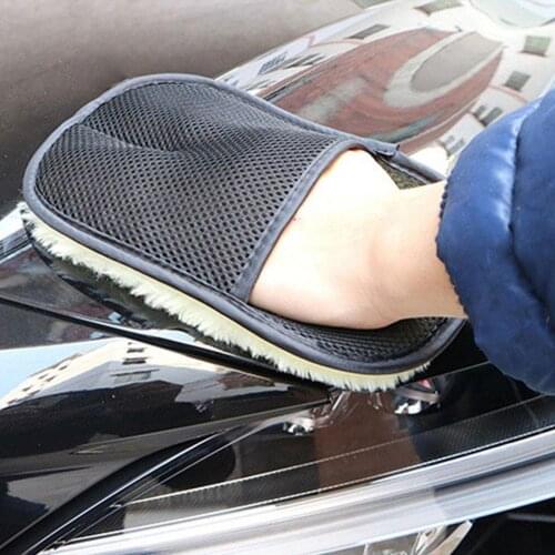 Single-sided Wool cashmere Black Car Wash Glove Cleaning Car Sale Top Dropshipping Mitt Cloth Washing Cleaning Tools Brush Q6Z3