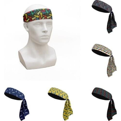 Pineapple Printed Sport Headband Women Fashion Sweat Proof Hair Bands Running Fitness Yoga Breathable Anti-Slip Headwear Female