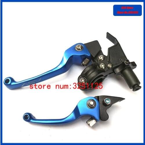 Blue Alloy levers ASV Series 2ND Clutch & Brake Folding Lever Modify Parts Motorcycle ATV Dirt Pit Bike WR YZ YZF WRF