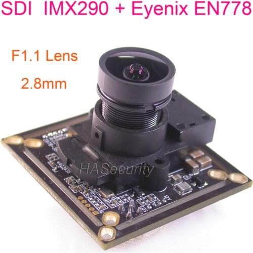 SDI HD-SDI 1080P @ 60FPS 1/2.8" SONY STARVIS IMX290 CMOS sensor + EyeNix EN778 camera board module +M12 Lens