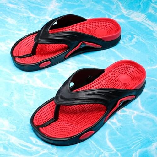 Summer Men Flip Flops Slippers Outdoor Clogs Garden Shoes Beach Sandals Male Massage Flip Flops Indoor Slippers Bathroom Slides