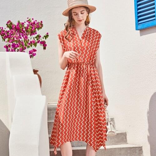 V neck orange striped silk maxi dress women femme 2020 summer long work boho beach office sexy party luxury dresses plus size