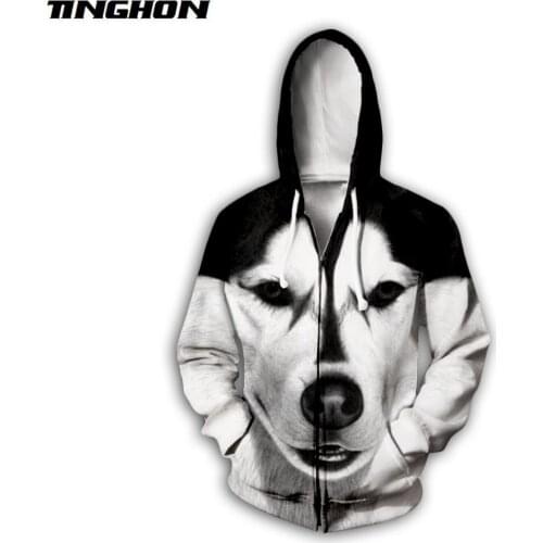 Animal Dog New Fashion Harajuku 3D Hoodies Zipper Outerwear streetwear Hooded Sweatshirt Plus Size XS-7XL 04