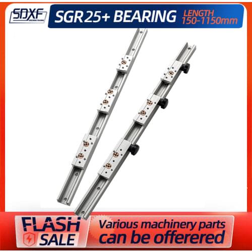 1/2 PCS built-in dual-axis linear guide SGR25 has a length of 150-1150mm + slider SGB25-3/4/5 wheel lock series