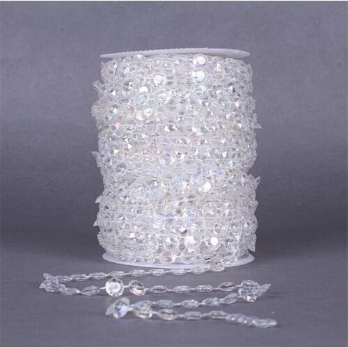 10mm 1m DIY Garland Diamond Acrylic Crystal Curtain Acrylic Crystal Bead Curtain Wedding DIY Party Decor Crystal Curtain Wedding
