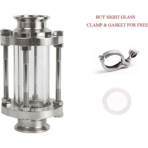 2" Tri Clamp Type Flow Sight Glass Diopter For Homebrew Diary Product Stainless Steel SS304 Ferrule OD 64mm