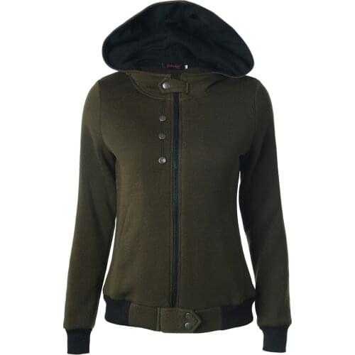 2017 S-XXL Women Autumn Casual Hoodies Sweatshirt Coat Zip Up Outerwear Hooded Thicker Jacket Plus Size Tops