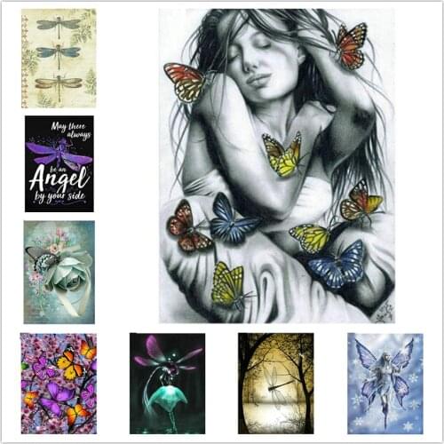 Dragonfly 3d diy full square round drill diamond painting cross stitch Embroidery rhinestone picture decor home gift WG789