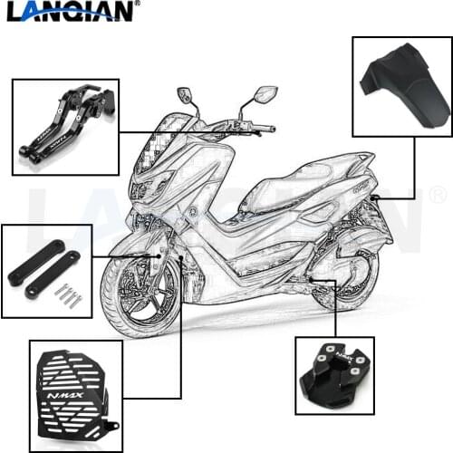 For Yamaha NMAX 155 Motorcycle Accessories Radiator Grille Guard Cover Kickstand Brake Clutch Lever NMAX 155 2017 2018 Parts