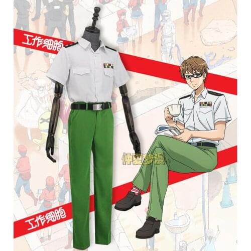 Anime Cells At Work Helper T Cells Cosplay Custome Hataraku Saibou Uniform Suit with Belt Party Cosplay for Men Halloween Outfit
