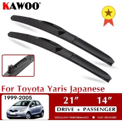KAWOO Wiper Car Wiper Blades For Toyota Yaris Japanese 1999-2005 Windshield Windscreen Front Window Accessories 21"+14" LHD RHD