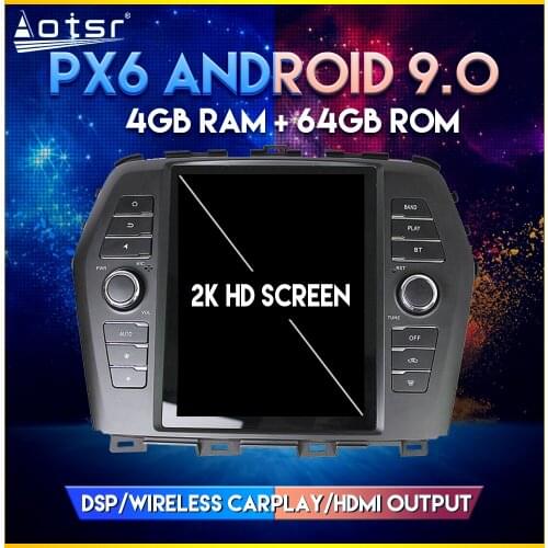 Car Video-player For Nissan Maxima 2016 4+64GB Android 9.0 Tesla style Vertical screen Car GPS Navigation Player CARPLAY