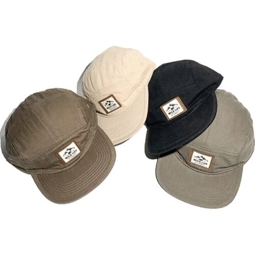 Short Brim Baseball Cap Hip Hop Casual Flat Brimmed Snapback Hat Cotton Outdoor Sports Hiphop Men Cap Sunscreen Summer Cap Bone