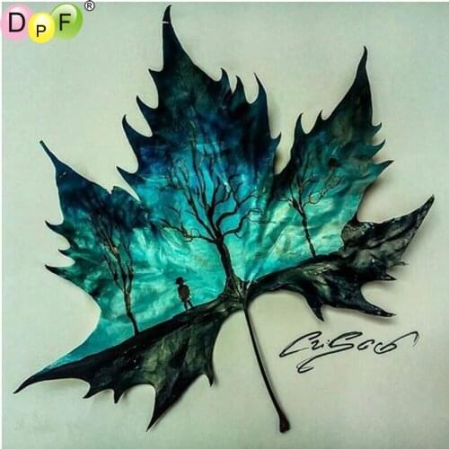 DPF DIY The leaves of projection 5D diamond mosaic kit square diamond painting cross stitch home decor diamond embroidery crafts