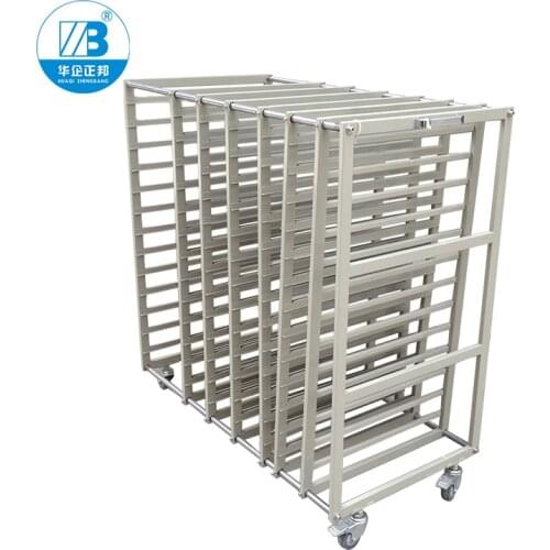 ESD Stainless Steel Trolley / ESD Turnover Cart / Antistatic PCB Plates Storage Trolley ZB-1000J