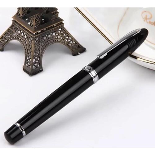 Duke Classic Fountain Pen 911 Big Shark Shape Noble Black Full Metal Iridium Medium Nib Writing Pen Business Office Supplies