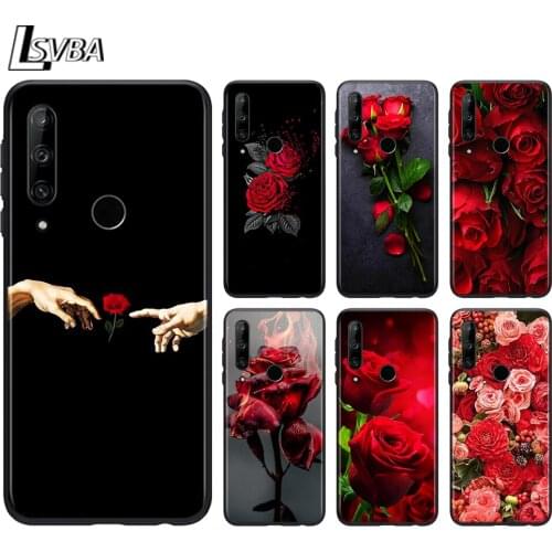 Beautiful Red Roses for Huawei Honor 9A 9C 9S 9X 10 9 Lite 30 20 Pro 10i 8X 8 8A 7A 7C Pro Lite Silicone Phone Case