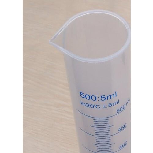 Kitchen Lab Clear Plastic Graduated Cylinder Measuring Cup Beaker Flask