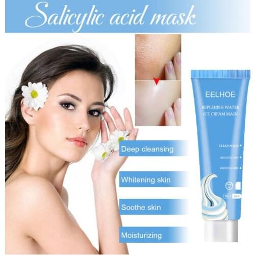 60ml Salicylic Acid Cleansing Mask Ice Cream Moisturizing Repairing Aloe Extract Cream Masks Whiten Shrink Pores Face Care Masks