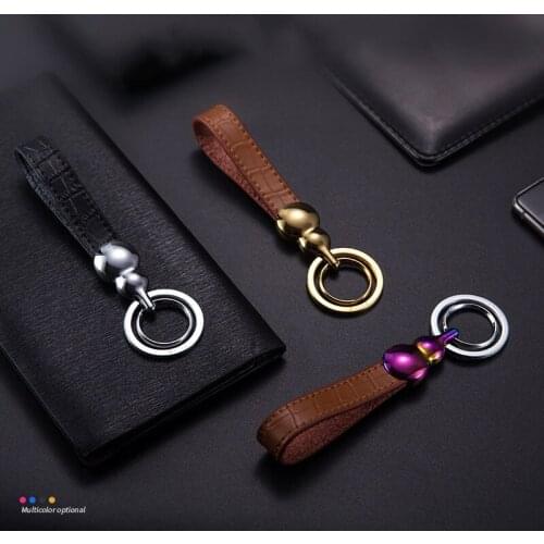 Metal Gourd Shape Leather Key Chain Car Key Holder Rings Styling for Mitsubishi Outlander Pajero Hyundai Verna Elantra Honda CRV