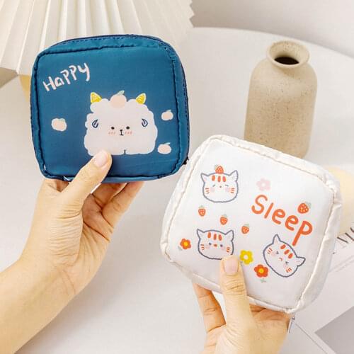 Cute Storage Sanitary Napkin Bags Lovely Women Sanitary Pad Organizer Purse Holder Napkin Towel Storage Bags Tampon Case